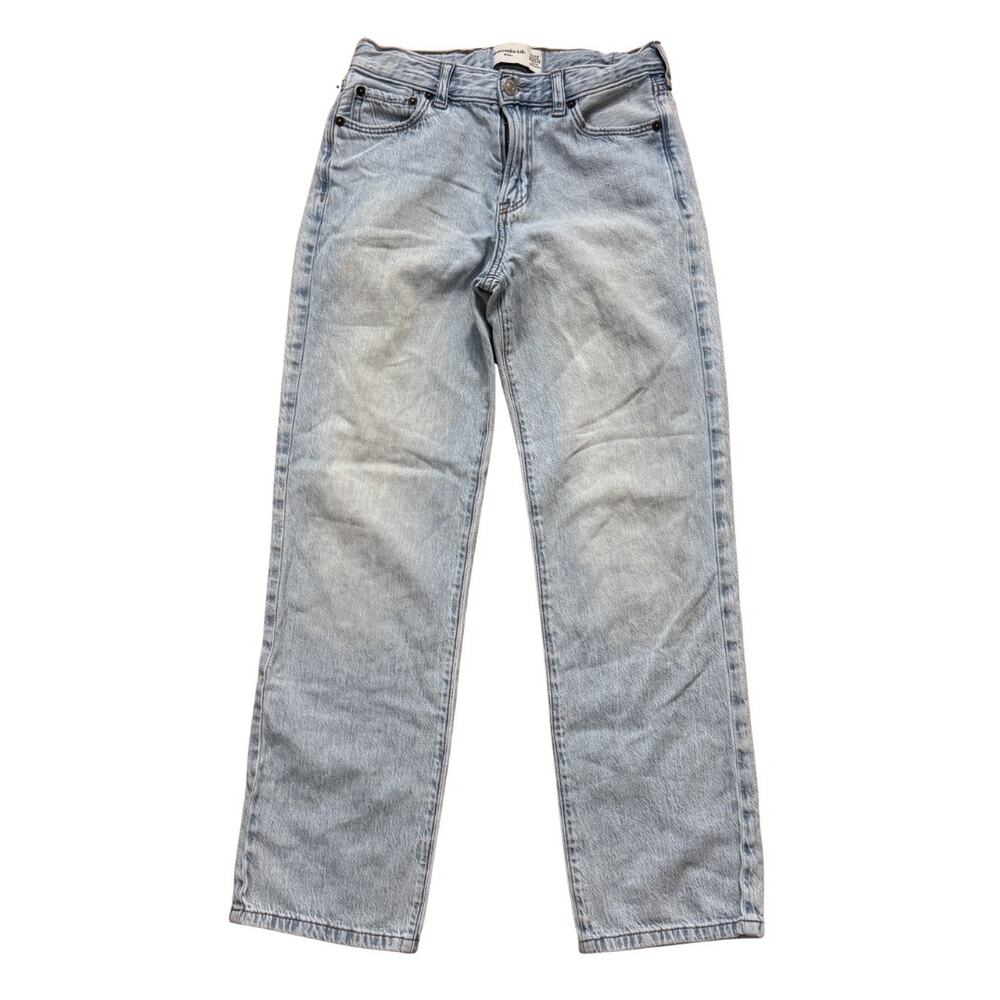 Abercrombie Kids Light Wash Baggy Jeans 11/12 W26 Straight Leg Y2K Trendy Denim